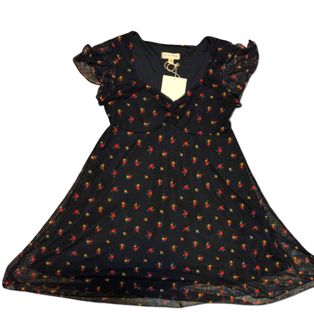Black Flower Baby doll dress